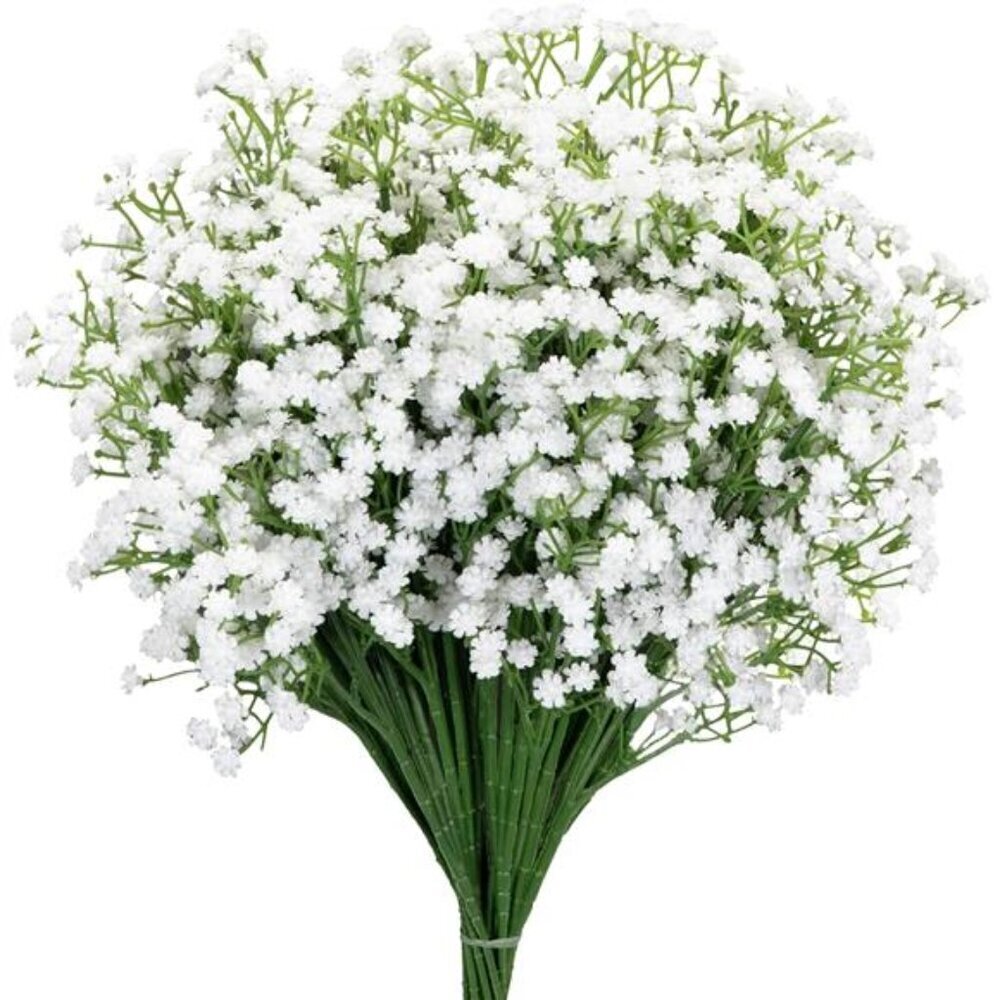 7-Pcs 21” Secure-Stem Realistic Artificial White Babys Breath